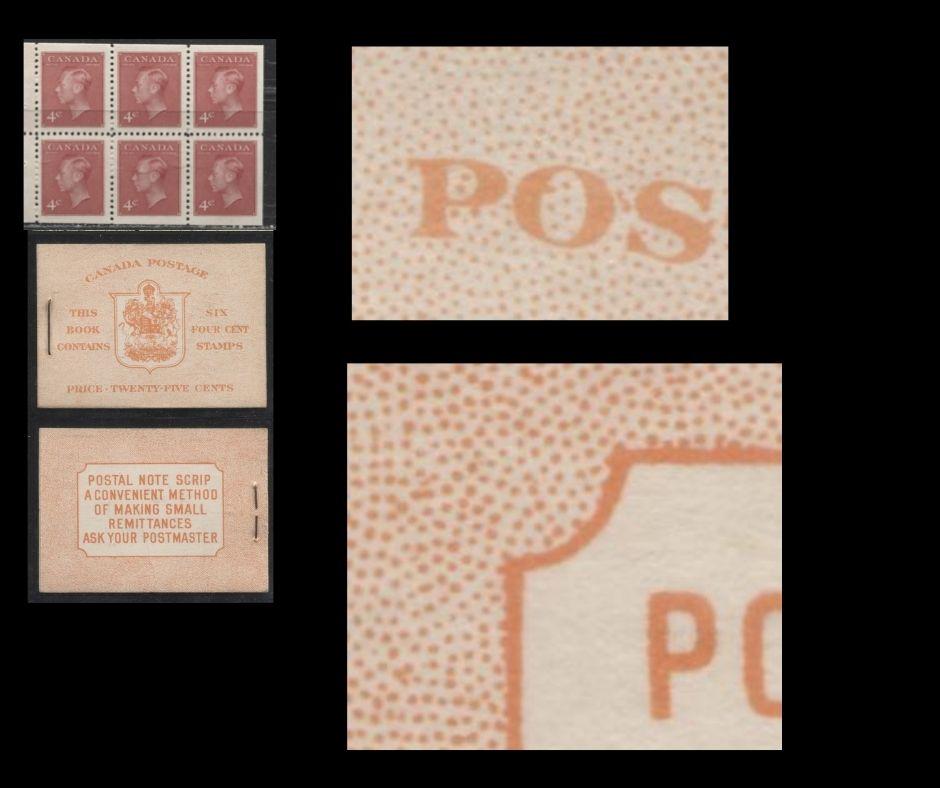 Lot 298 Canada #BK41a 1949-1952 Postes-Postage Issue, Complete 25¢ English Booklet, Vertical Wove Paper, Type II Covers, Harris Front Cover IIi, Back Cover Type Caiii, 7c and 5c Rates
