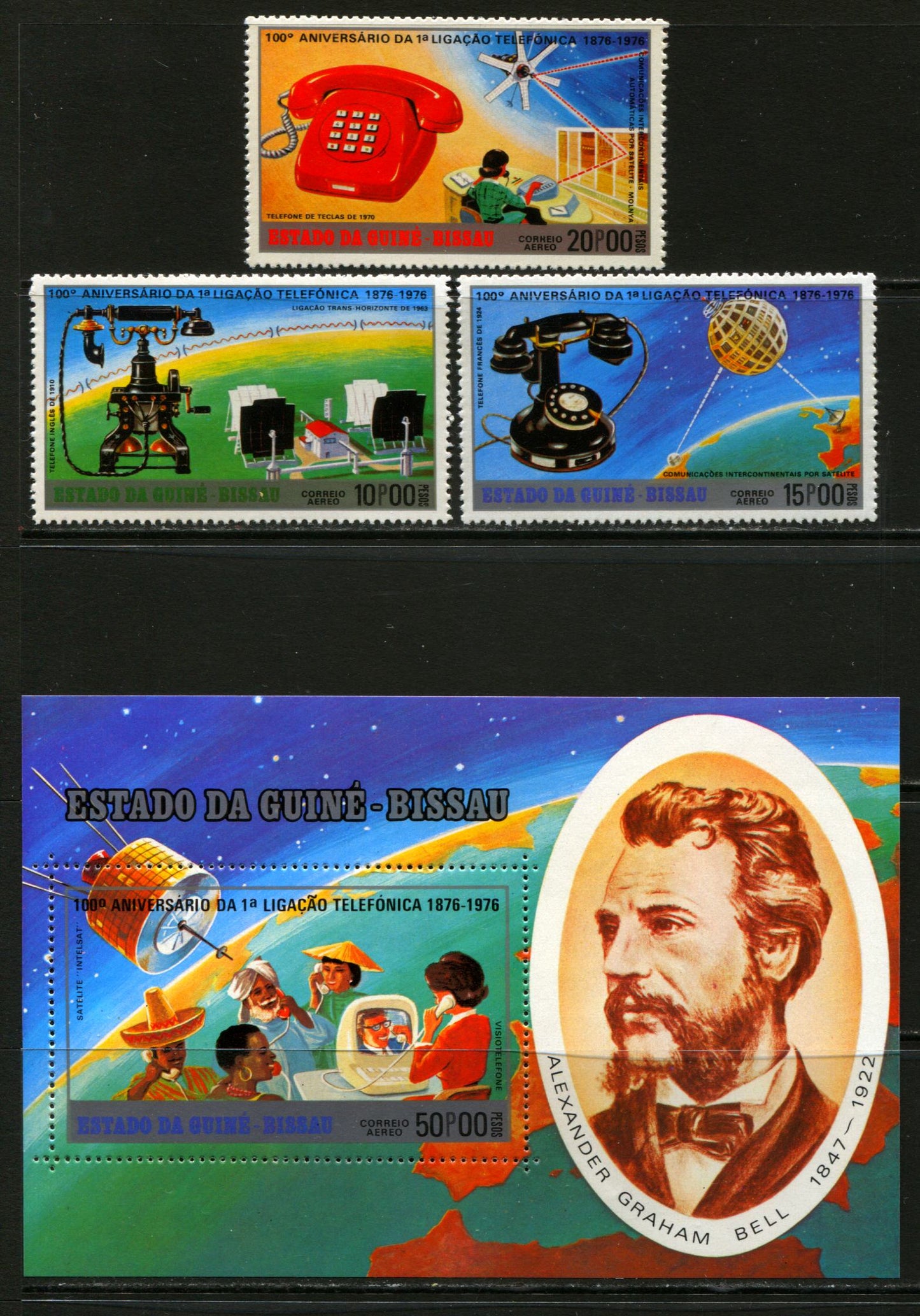 Lot 238 Guinea-Bissau SC#368/C11A 1976-1977 Alexander Graham Bell & Viking Mars Project, A VFNH Range Of Singles & Souvenir Sheets, 2017 Scott Cat. $27.5 USD, Click on Listing to See ALL Pictures