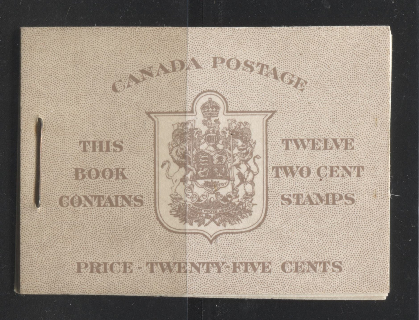 Lot 239 Canada #BK33a 1942-1949 War Issue, Complete 25¢ English Booklet, Smooth Vertical Wove Paper, Type II Covers, Harris Front Cover Type IId, 6c Airmail Rate Page