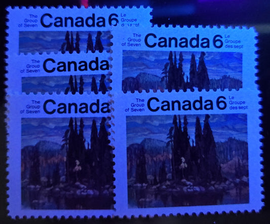 Canada #517-518 6c Red and Black & Multicolored Mowat and Parliament Buildings & Isles Of Spruce, 1970 Sir Oliver Mowat & Group Of Seven Issues, 12 VFNH Singles With Different Ribbed & Smooth Papers