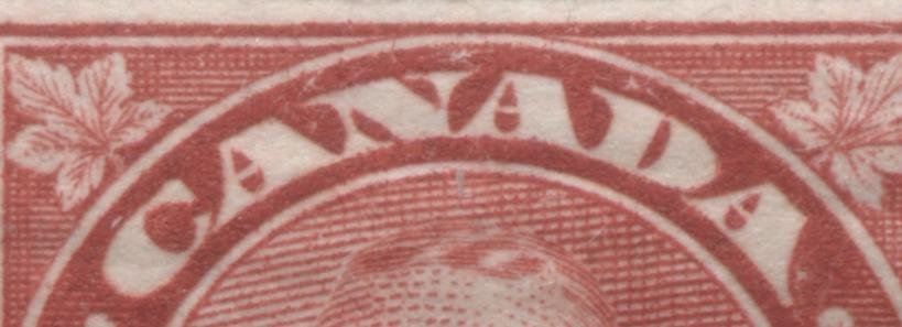 Lot 240 Canada #181iii 2c Deep Red King George V, 1930-1931 Arch/Leaf Coil Issue, A FOG Coil Strip Of 4 Showing The Cockeyed King Variety & Narrow 2.5mm/3mm/3.5mm Spacing Between Stamps