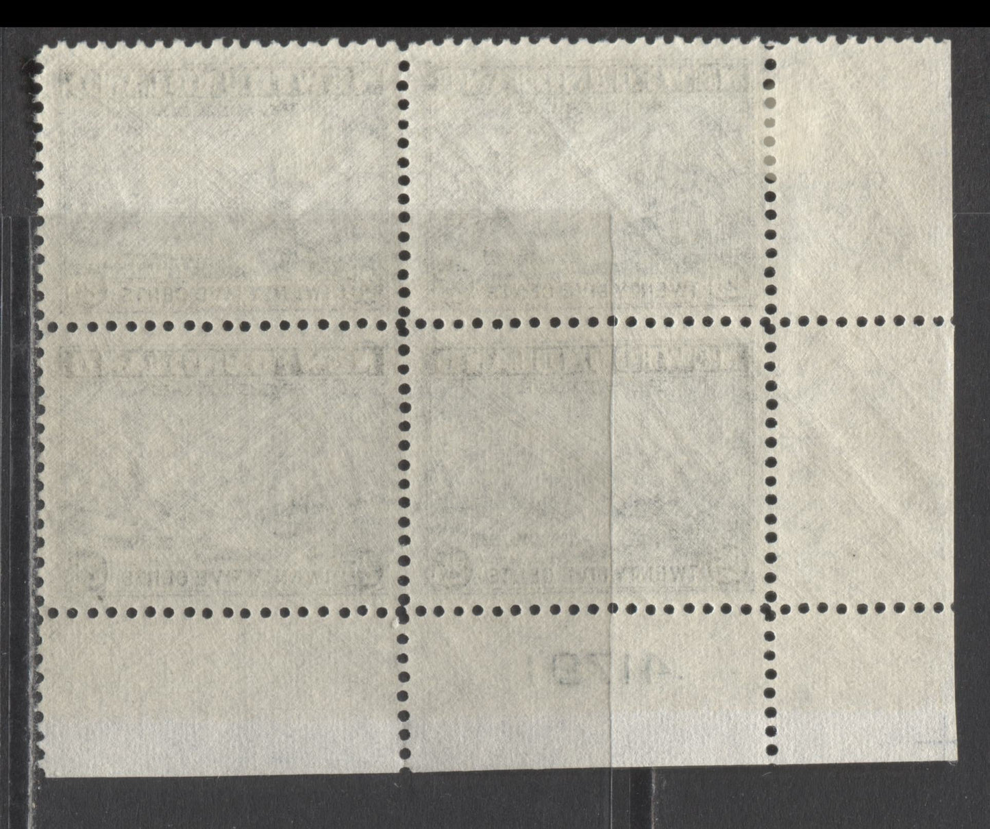 Lot 244 Newfoundland #265 25c Slate Sealing Fleet, 1941-1944 Resources Re-Issue, A VFNH LL Plate 41791 Block Of 4