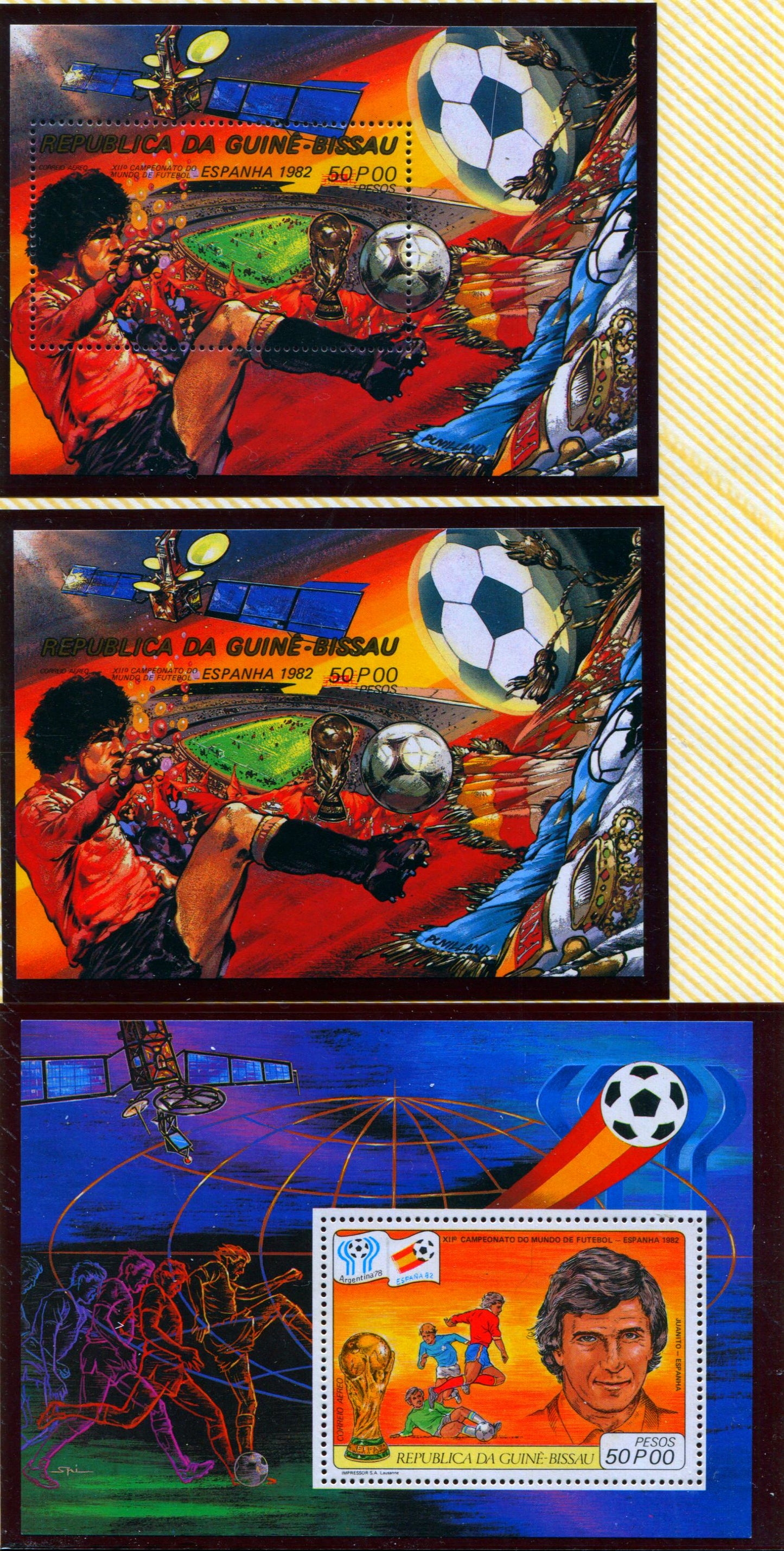 Lot 244 Guinea-Bissau SC#414/C27 1981 Soccer Scenes, A VFNH Range Of Souvenir Sheets & Unlisted Full Sheet, 2017 Scott Cat. $24.55 USD, Click on Listing to See ALL Pictures
