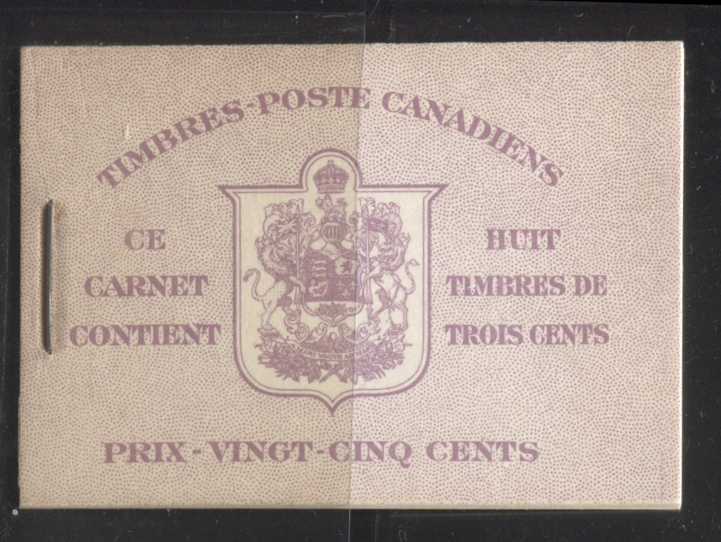 Lot 247 Canada #BK35b 1942-1949 War Issue, Complete 25¢ French Booklet, Horizontal & Vertical Wove Papers, Type II Covers, Harris Front Cover Type IIo, Back Cover Type Dii, 7c and 6c Airmail Rate Page