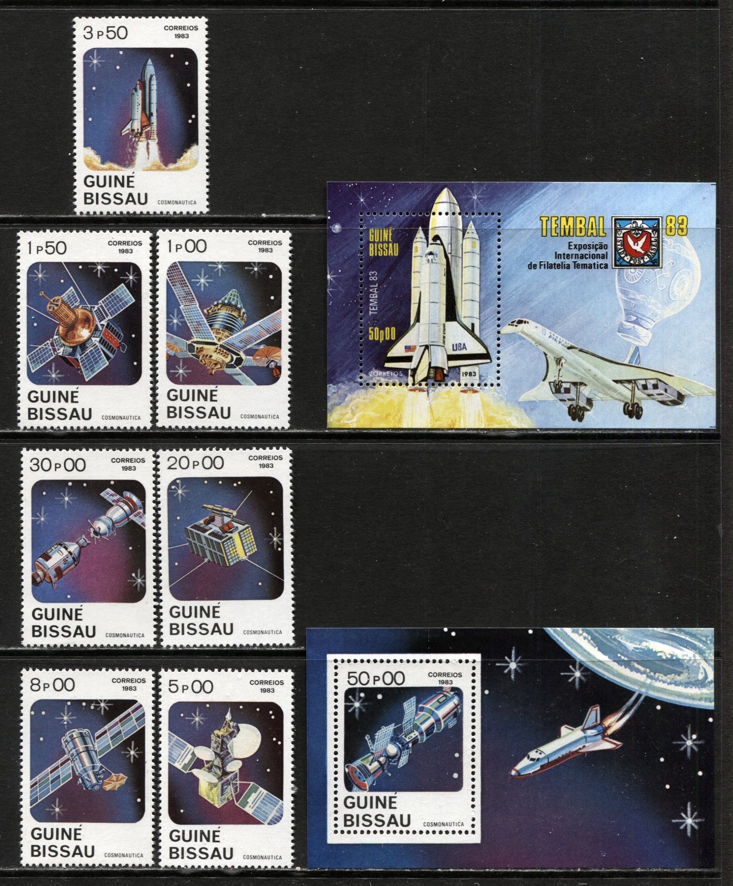 Lot 247 Guinea-Bissau SC#464-472 1983 Tembal '83 & Telecomm Issue, A VFNH Range Of Singles & Souvenir Sheets, 2017 Scott Cat. $13.5 USD, Click on Listing to See ALL Pictures