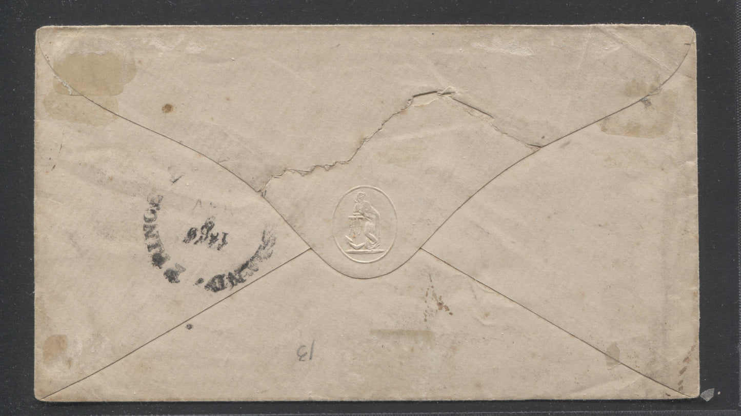 Lot 25 Prince Edward Island #5g 2d Rose Perf. 11.75 x 11 Die 1 Single Usage on April 6, 1869 Cover to Ronald McDonald, Merchant in Souris PEI