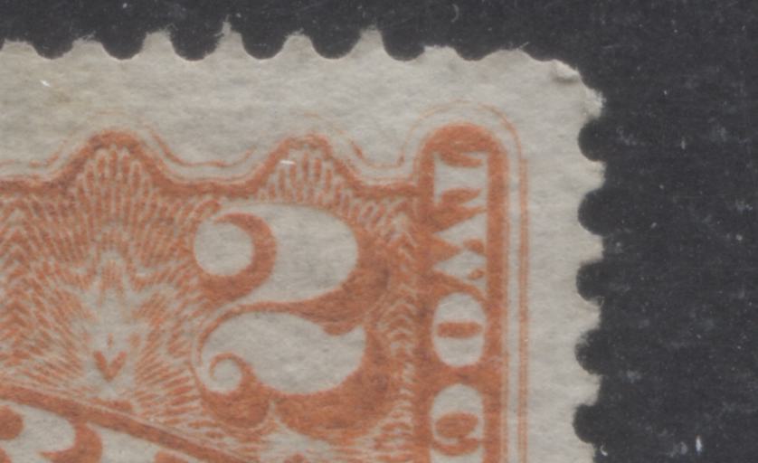 Lot 252 Canada #F1i 2c Orange Red, 1875-1896 Registered Issue, A Fine Used Single On Stout Horizontal Wove Paper Clear Mesh, Re-entry At UR, Montreal Printing