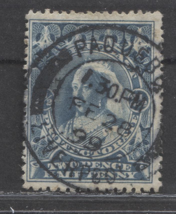 Lot 255 Niger Coast SC#58var(SG#69var) Two Pence Halfpenny Blue 1897 - 1898 Watermarked Issue, Perf 13.5 - 14, Comp 12 - 13, A Fine Used Example, Click on Listing to See ALL Pictures, Estimated Value $75 USD