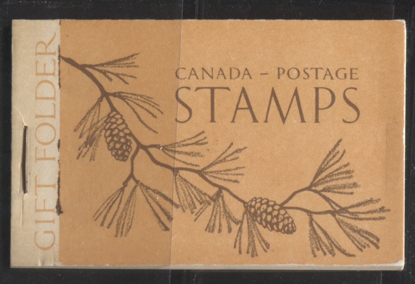 Lot 257 Canada #BK39a, 1942-1949 War Issue Complete $1.00, English Booklet Containing 1 Pane Each of 6 of 3c and 4c Plus 2 Panes of 4 7c Airmail Stamps 14 mm Staple, Brown and Deep Orange Cover