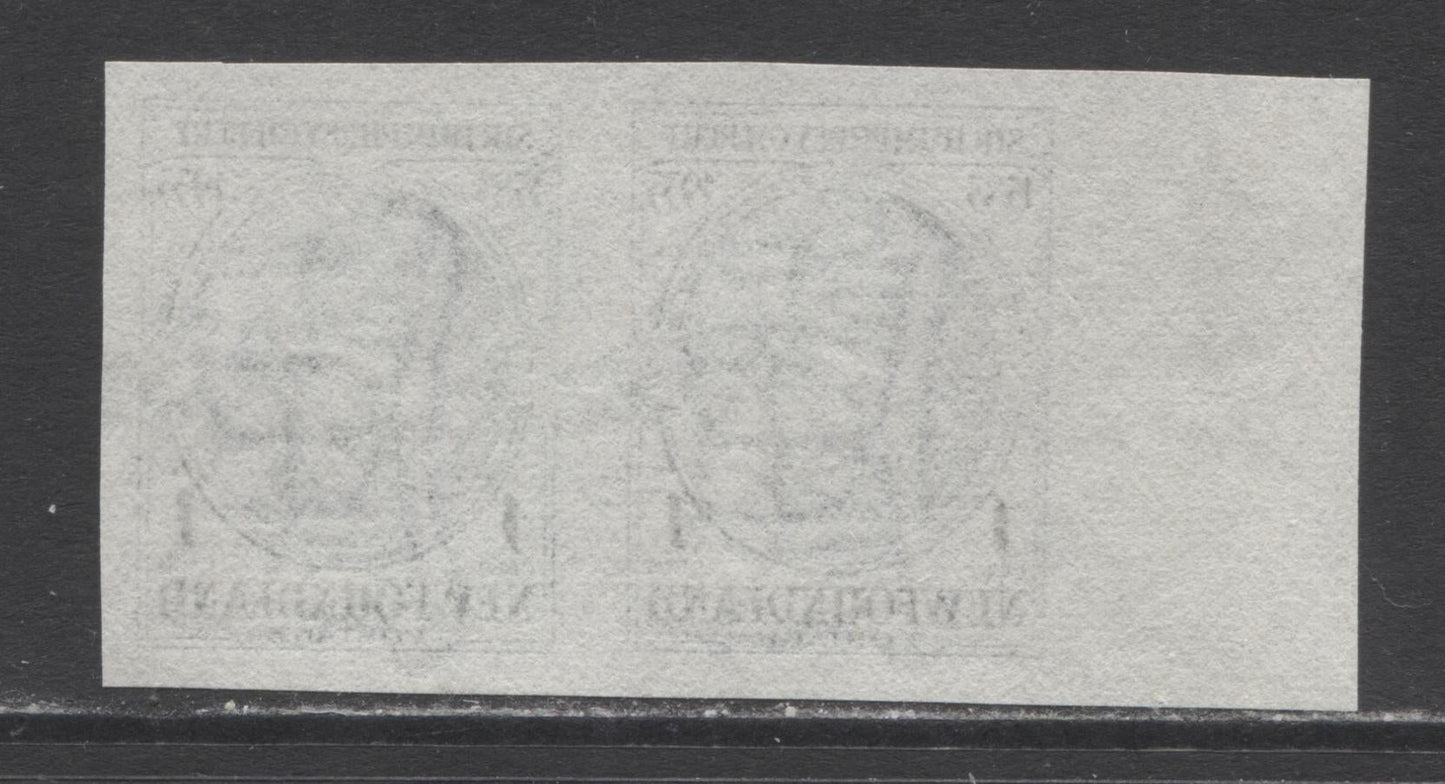 Lot 257 Newfoundland #212a 1c Gray Black Sir Humphrey Gilbert, 1933 Sir Humphrey Gilbert Issue, A Very Fine Ungummed As Issued Imperforate Pair