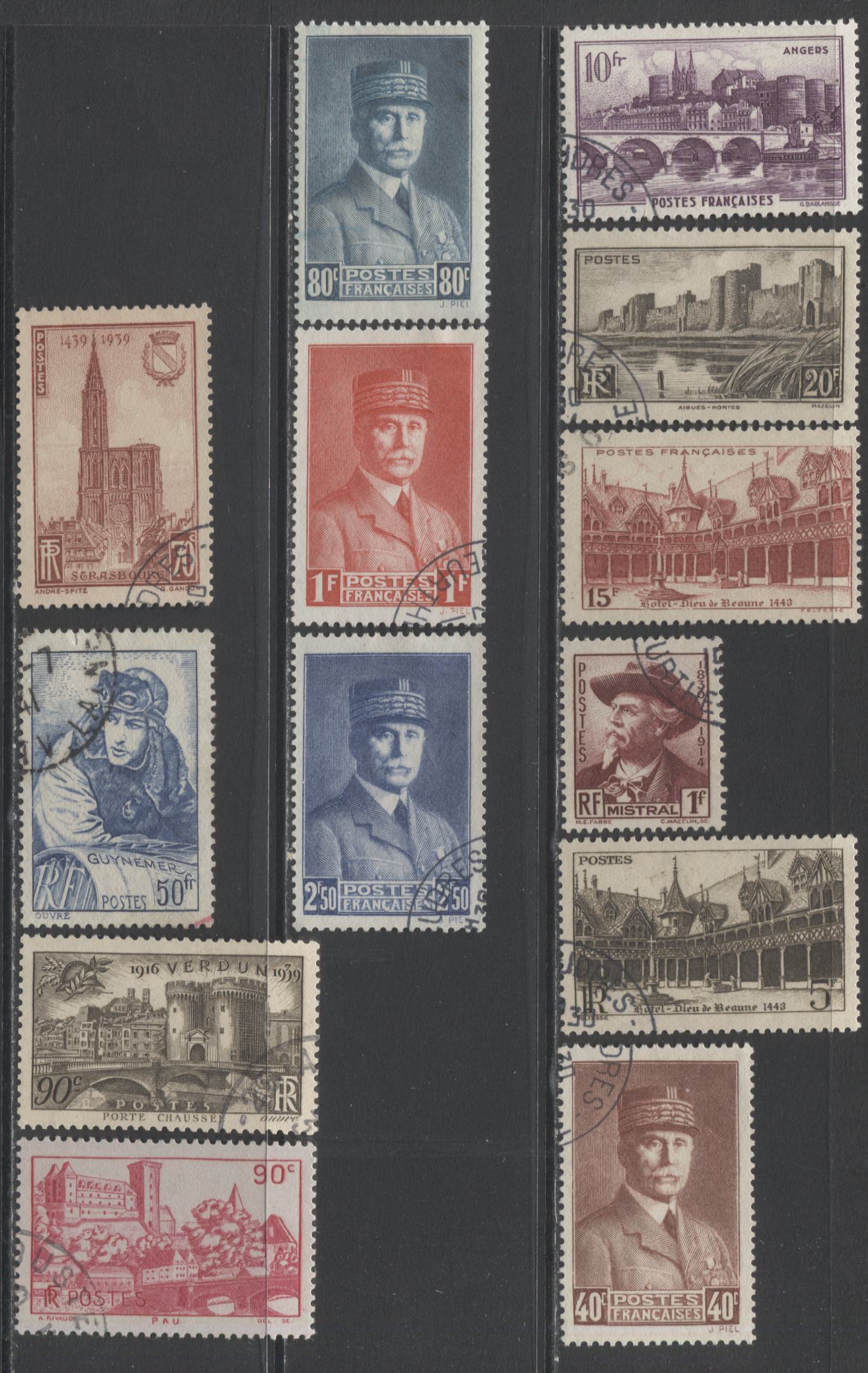 Lot 262 France SC#391/423 1939 Commemoratives, A VFOG & Used Range Of Singles, 2017 Scott Cat. $16.95 USD, Click on Listing to See ALL Pictures