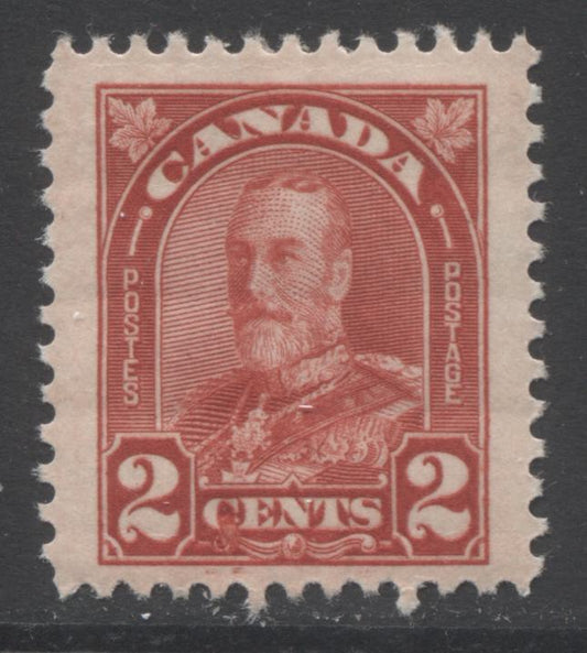 Lot 264 Canada #165a 2c Deep Red King George V, 1930-1935 Arch/Leaf Issue, A VFOG Single With Unlisted Broken C Flaw