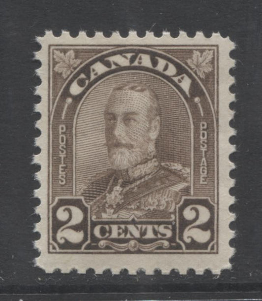 Lot 267 Canada #166ii 2c Pale Yellow Brown King George V, 1930-1935 Arch/Leaf Issue, A Fine NH Single, Die 2