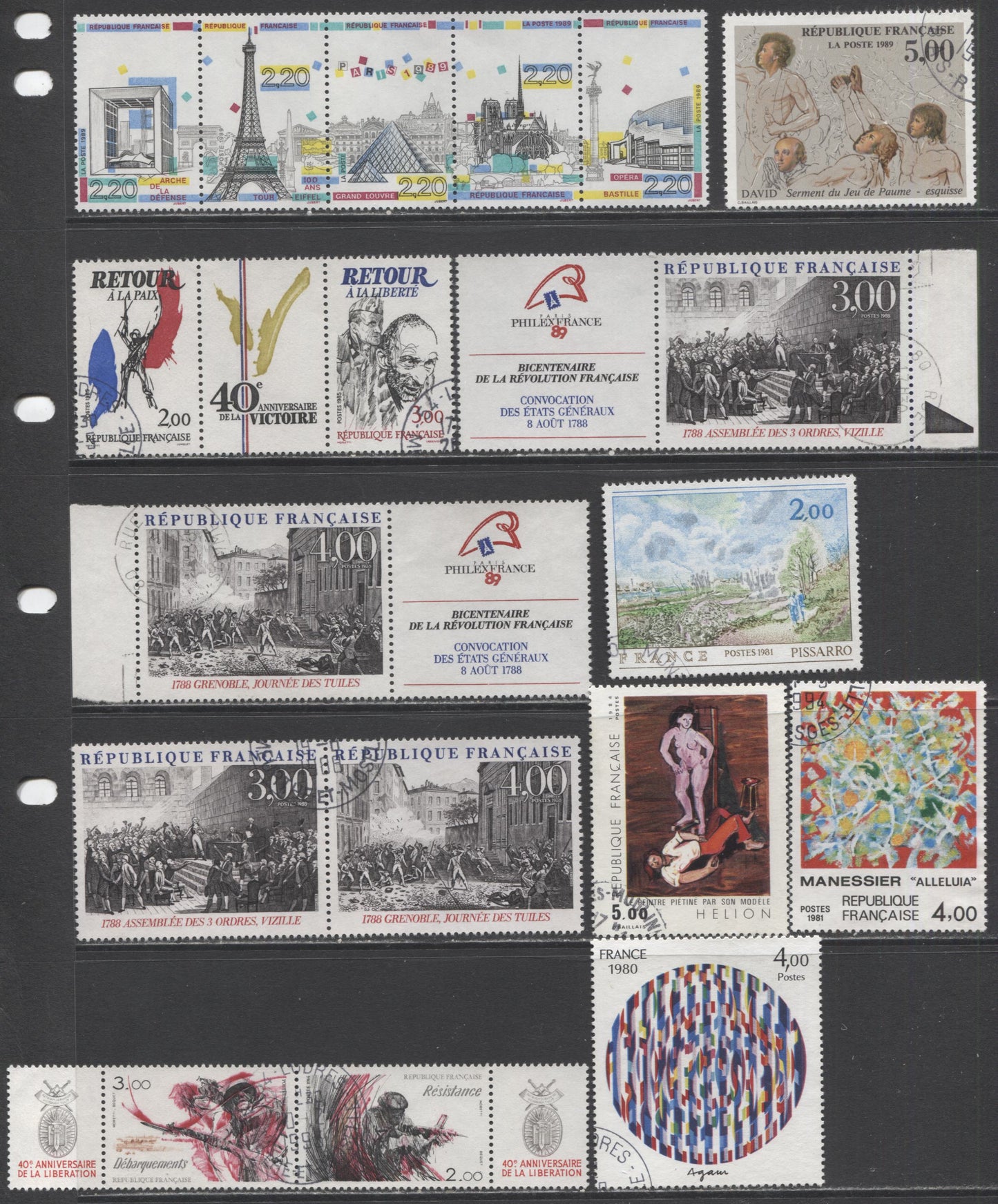 Lot 271 France SC#1713/2160 1980-1989 Commemoratives, A VFNH & Used Range Of Singles, Pairs & Strips Of 3 & 5, 2017 Scott Cat. $18.05 USD, Click on Listing to See ALL Pictures