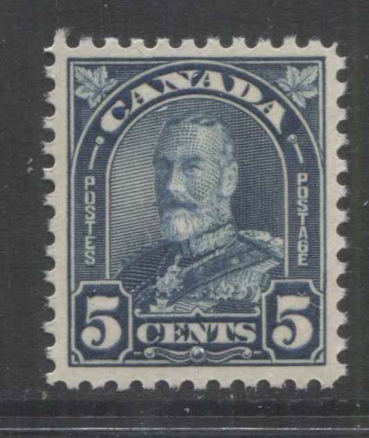 Lot 271 Canada #170 5c Dull Blue King George V, 1930-1935 Arch/Leaf Issue, A VFNH Single With Cream Gum