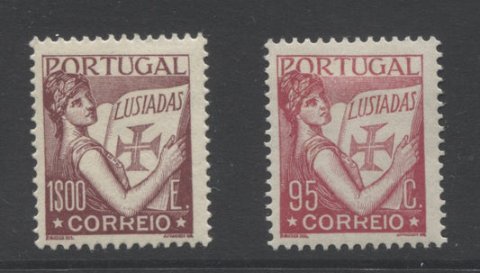 Lot 151 Portugal SC#511-512 1931-1938 Portugal Holding Lusiads Definitive Issue, Fine OG Examples of the 95c and 1e, 2022 Scott Classic Cat $42.50 USD