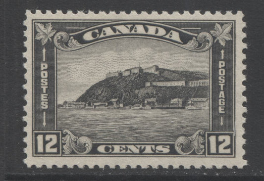 Lot 276 Canada #174 12c Gray Black Quebec Citadel, 1930-1935 Arch/Leaf Issue, A VFNH Single With Mottled Brownish Cream Gum
