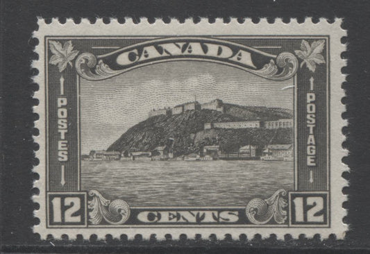 Lot 277 Canada #174 12c Gray Black Quebec Citadel, 1930-1935 Arch/Leaf Issue, A Fine OG Single With Light Cream Gum