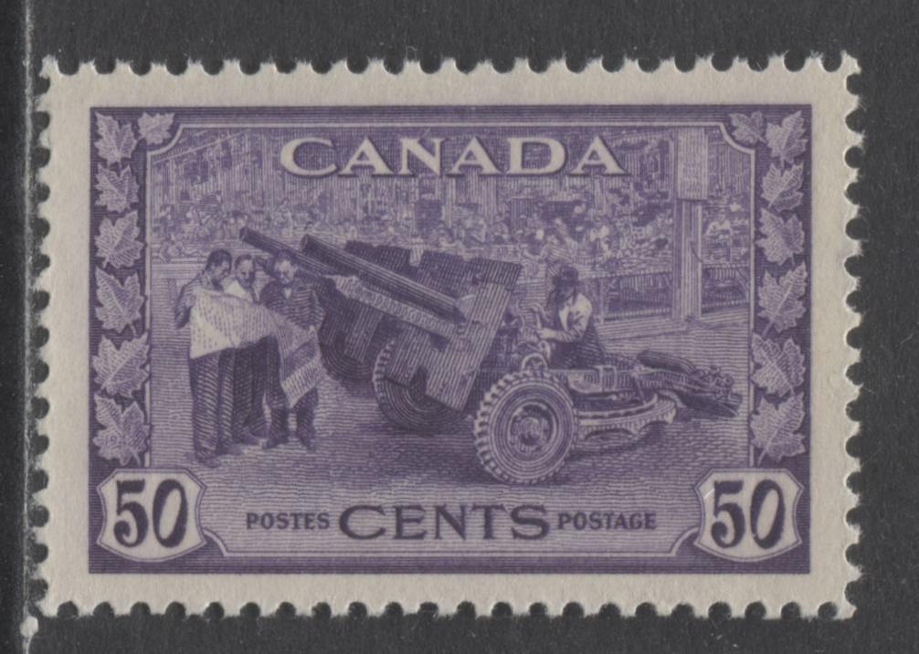 Lot 278 Canada #261 50c Violet Munitions Factory, 1942-1943 War Issue, A VFNH Single On Vertical Wove Paper With Cream Gum