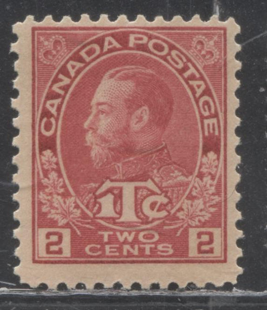 Lot 278 Canada #MR3b 2c + 1c Rosine King George V, 1916-1918 Admiral War Tax Issue, A Fine NH Example Die 1