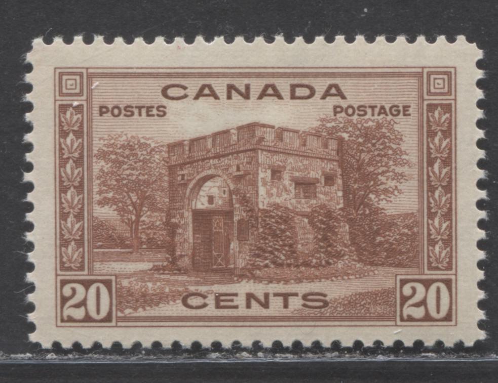 Lot 279 Canada #243 20c Red Brown Fort Garry Gate, 1938 Pictorial Issue, A VFNH Single, On Horizontal Ribbed Paper With Deep Cream Gum