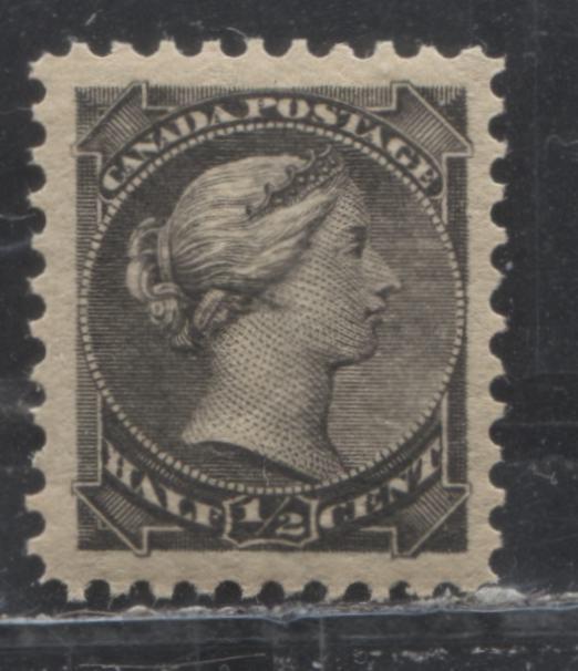 Lot 285 Canada #34 1/2c Black Queen Victoria, 1870-1897 Small Queen Issue, A VFNH Example Second Ottawa Printing on Newsprint-Like Paper, Perf. 12 x 12.2