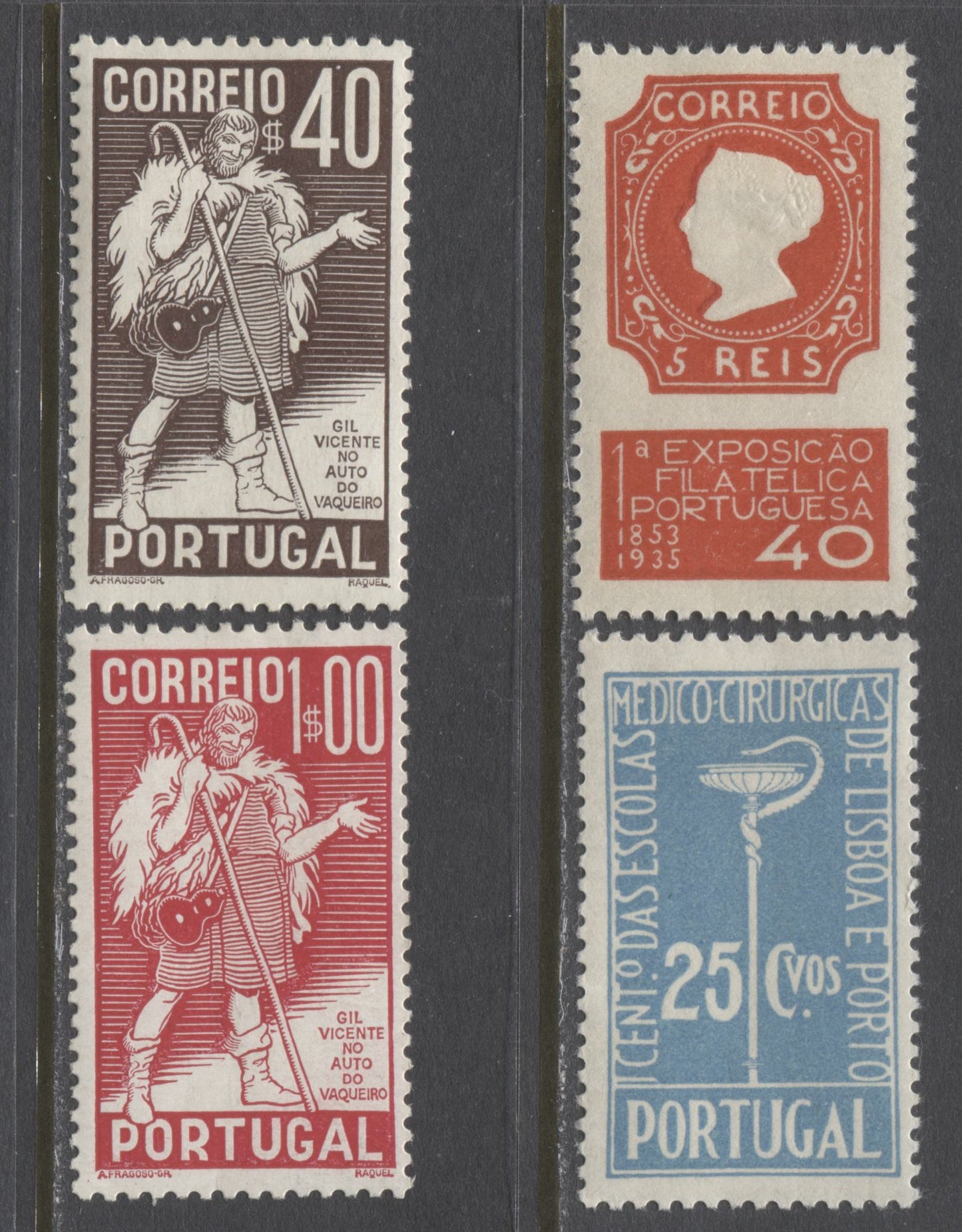 Lot 159 Portugal SC#570-573 1935-1937 Commemoratives, A VFOG Group of 3 Complete Sets, 2022 Scott Classic Cat $29.75 USD