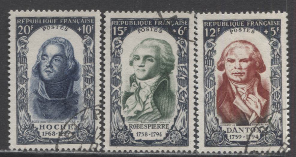 Lot 292 France SC#B252-B254 1950 Portraits Semipostals, A VF Used Range Of Singles, 2017 Scott Cat. $41 USD, Click on Listing to See ALL Pictures