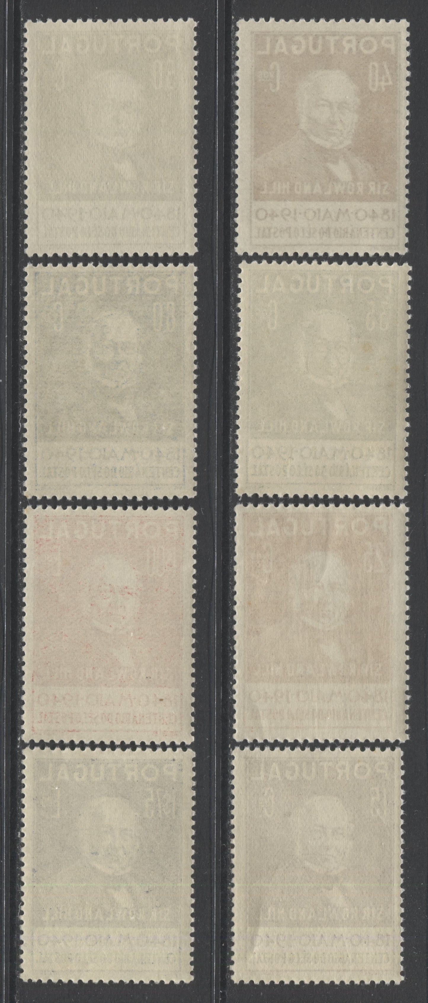Lot 165 Portugal SC#595-602 1940 Stamp Centenary Issue, a Fine NH and VFNH Complete Set, 2022 Scott Classic Cat $75 USD