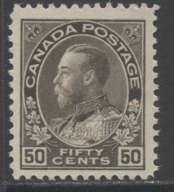 Lot 296 Canada #120 50c Brown Black King George V, 1911-1925 Admiral Issue, A VFOG Single, Dry Printing