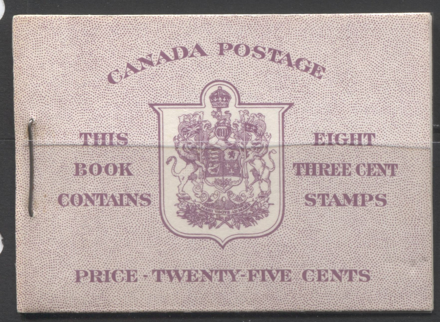 Lot 296 Canada #BK40a 1949-1952 Postes-Postage Issue, Complete 25¢ English Booklet, Ribbed Paper, Type II Covers, Harris Front Cover IIe, Back Cover Type Eii, No Rate Page