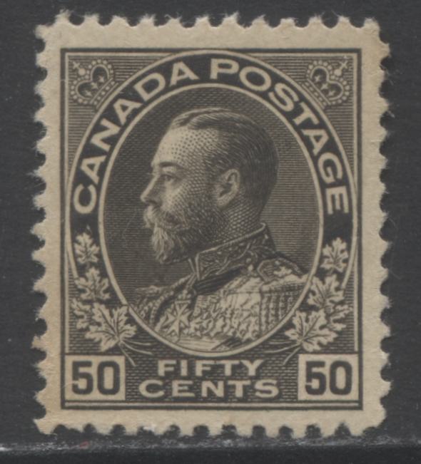 Lot 297 Canada #120a 50c Black King George V, 1911-1925 Admiral Issue, A VFOG Single, Wet Printing