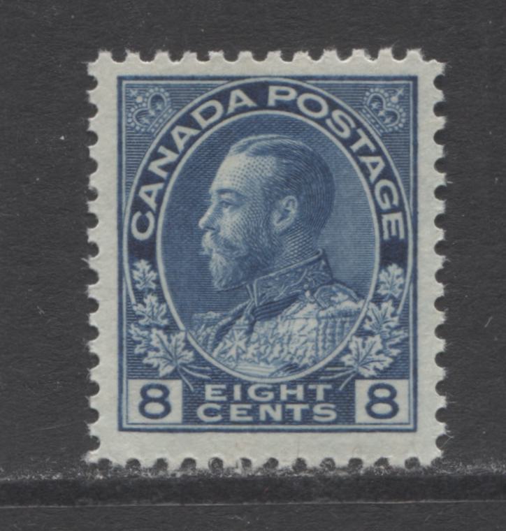 Lot 299 Canada #115 8c Prussian Blue King George V, 1911-1925 Admirals Issue, A VFNH Single, Dry Printing