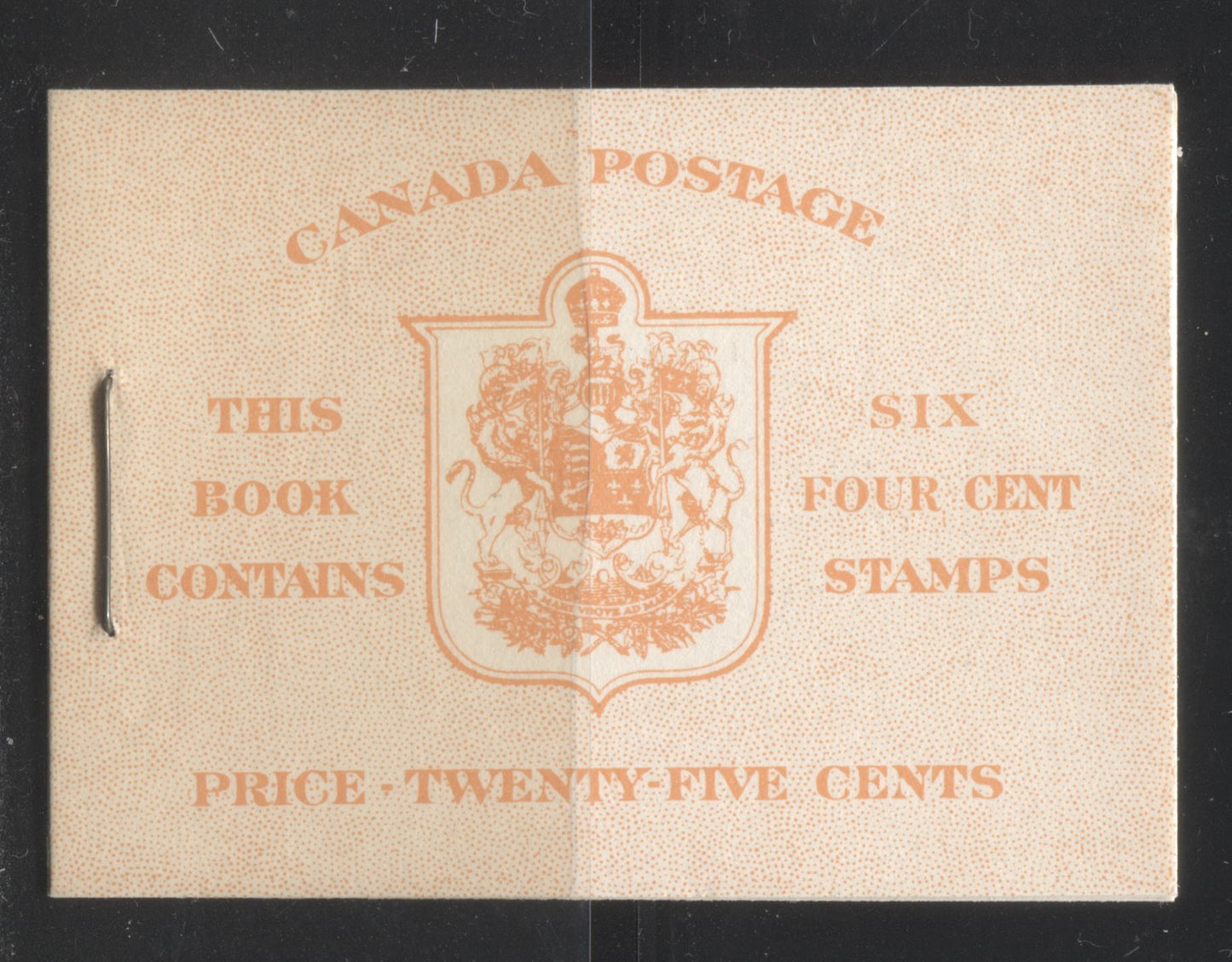 Lot 299 Canada #BK42a 1949-1952 Postes-Postage Issue, Complete 25¢ English Booklet, Horizontal Ribbed Paper, Type II Covers, Harris Front Cover IIi, Back Cover Type Eiii, No Rate Page