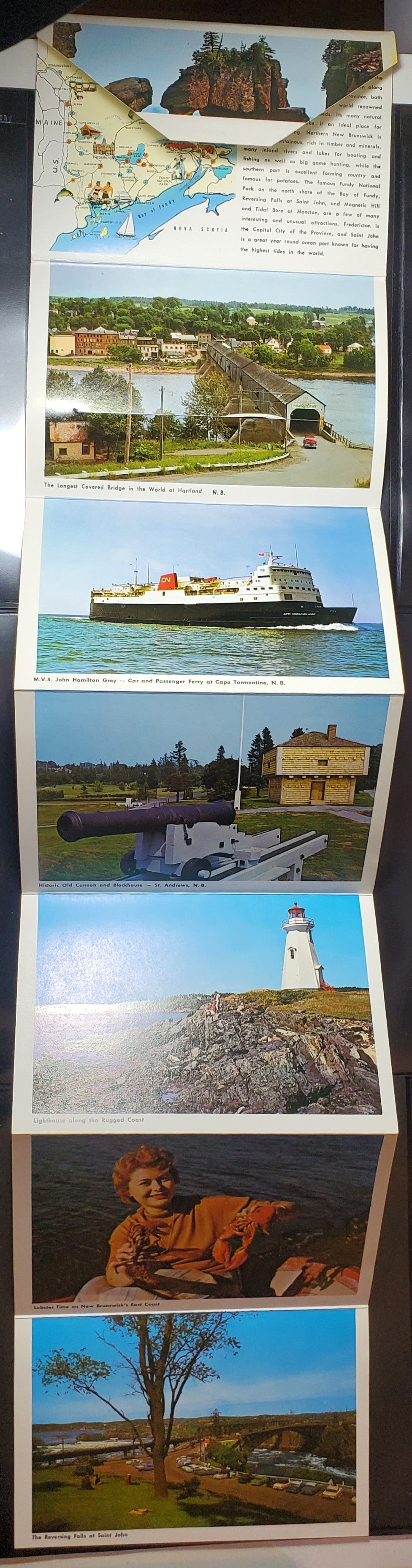 A Group of 2 Souvenir Postcard Folders From New Brunswick, Showing Various Tourist Attractions, From The 1960's, Overall VF, Net Est. $10