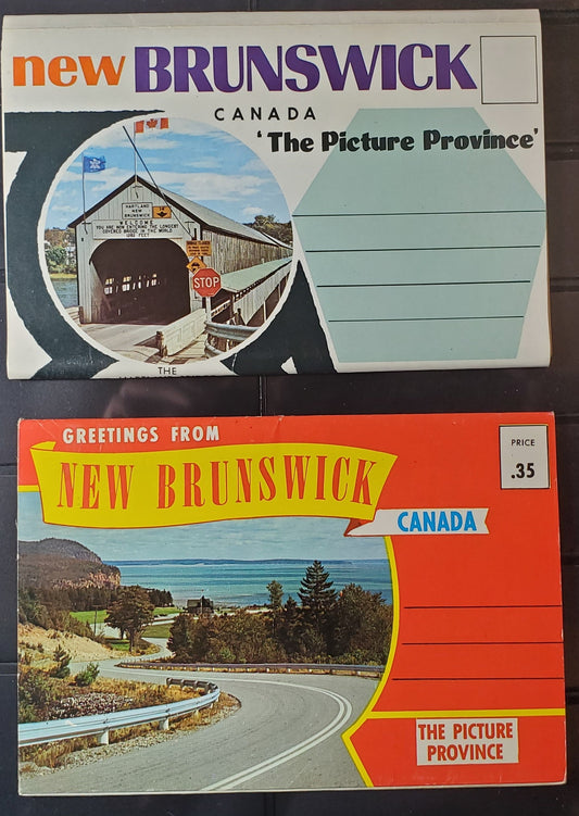 A Group of 2 Souvenir Postcard Folders From New Brunswick, Showing Various Tourist Attractions, From The 1960's, Overall VF, Net Est. $10