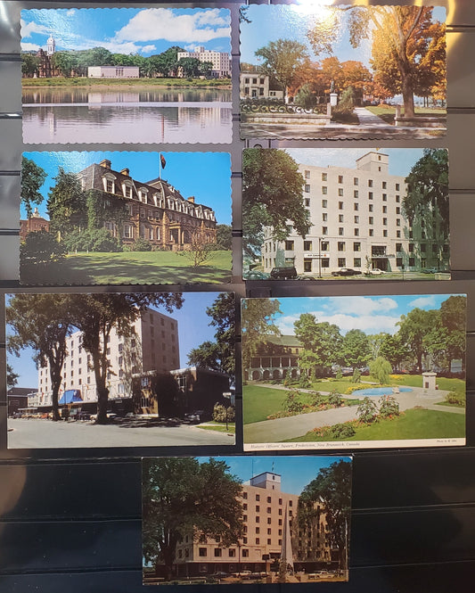 A Group of 6 Postcards From Fredericton, New Brunswick, Showing Lord Beaverbook Hotel and Officer's Square, From The 1960's and 1970's, Overall VF, Net Est. $3