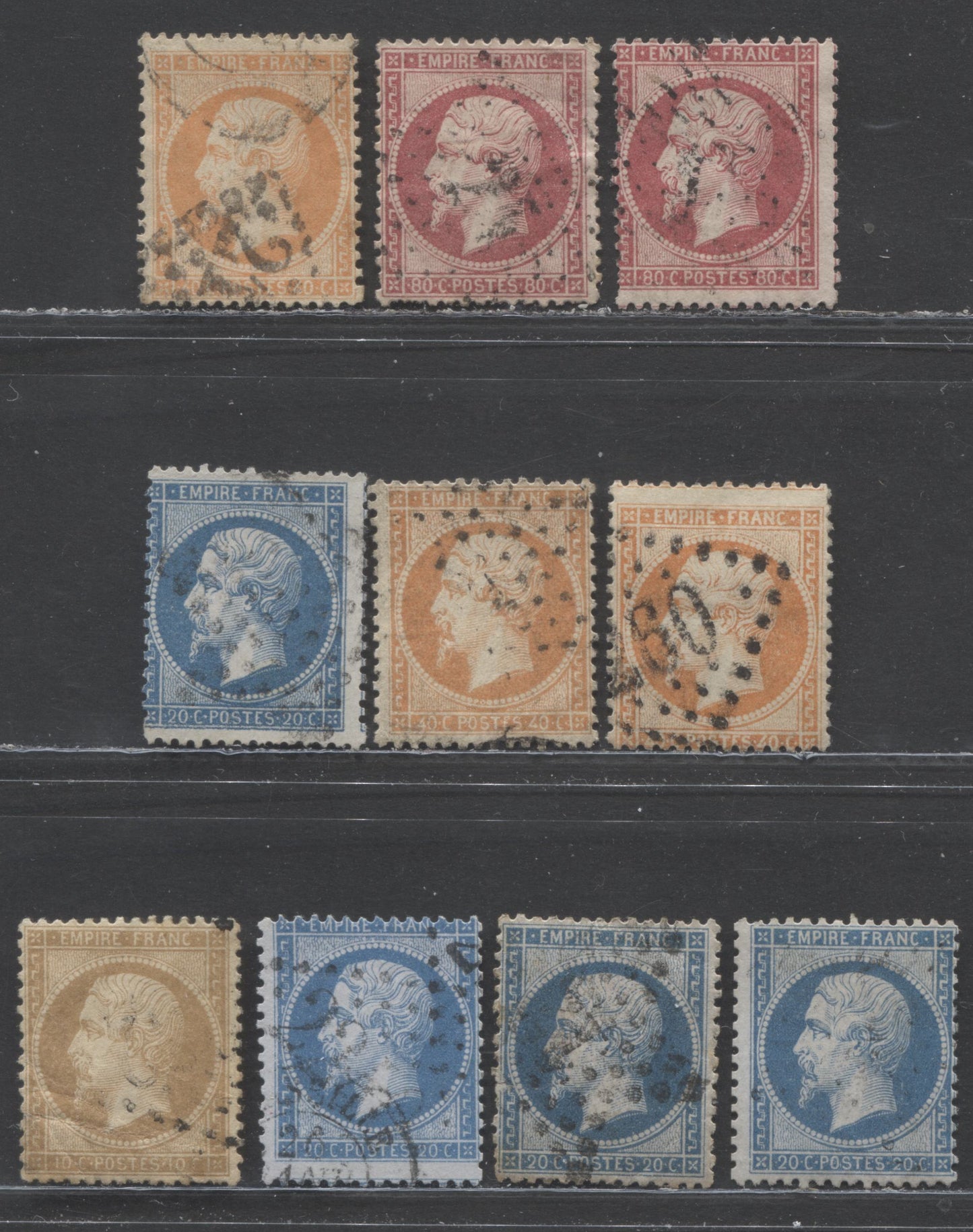 Lot 306 France SC#25-28a 1862-1871 Perforated Napoleon III Definitive Issue, A Very Good Used Range Of Singles, 2022 Scott Classic Cat. $93.50 USD, Net. Est. $23, Click on Listing to See ALL Pictures
