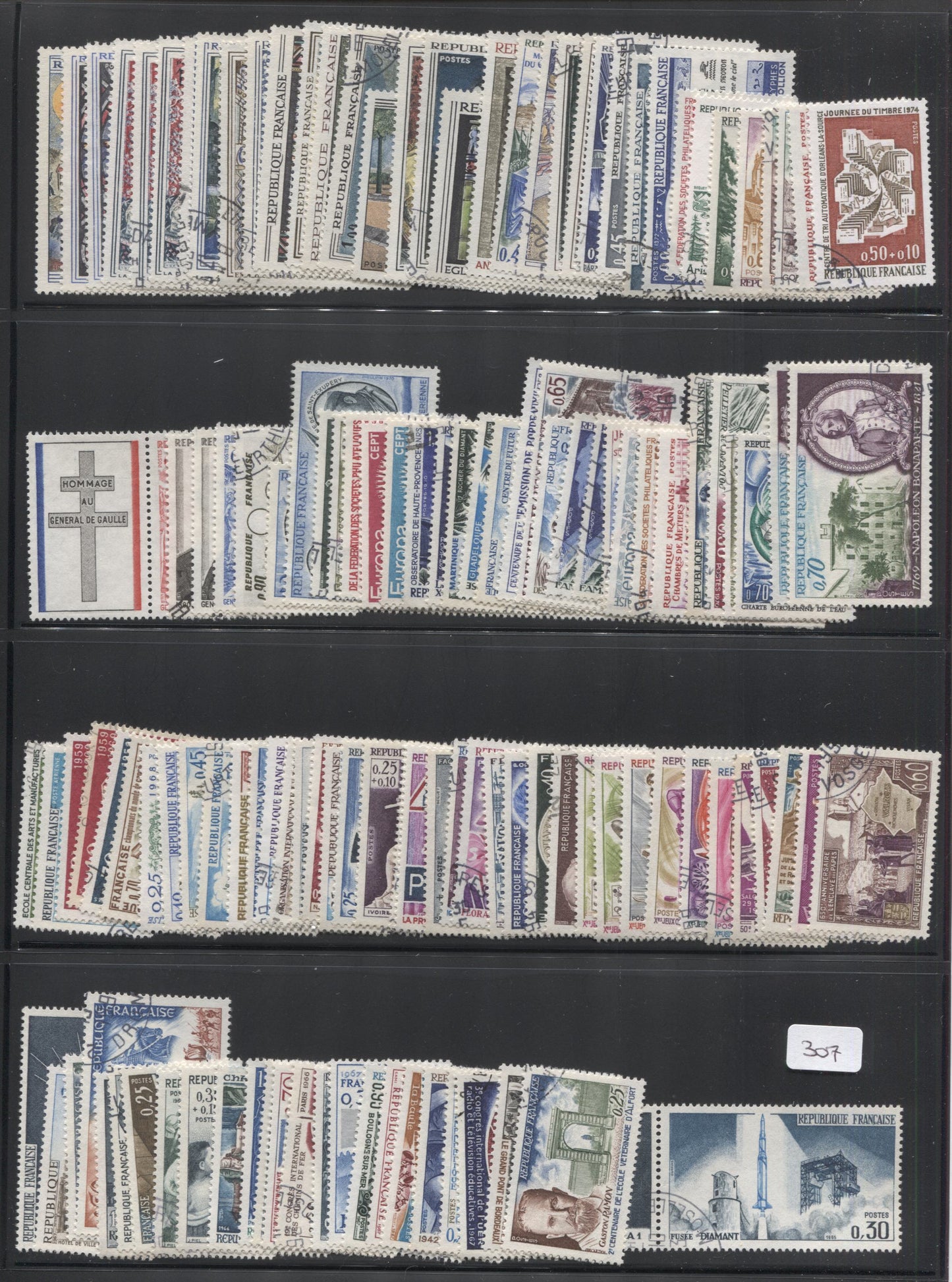 Lot 307 France 1960s-1970s Commemoratives, Definitives, Semipostals & Airmails, A VF CDS Used Range Of 130 Singles, Estimated 2017 Scott Cat. $30 USD, Click on Listing to See ALL Pictures