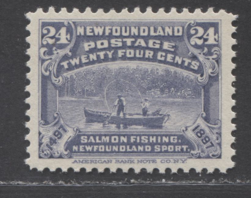 Lot 308 Newfoundland #71 24c Gray Violet Salmon Fishing, 1897 Cabot Issue, A VFNH Single