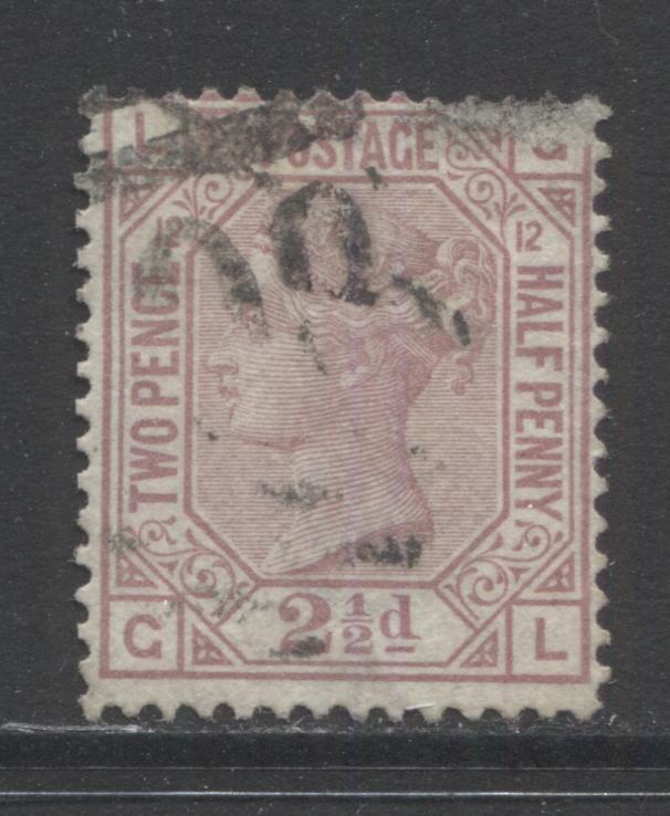 Lot 318 Great Britain SC#67 2.5p Claret 1876-1880 Queen Victoria Surface Printed Issue With Large Coloured Letters and Orb Watermark, A Very Good Used Example, Est, $10, Click on Listing to See ALL Pictures