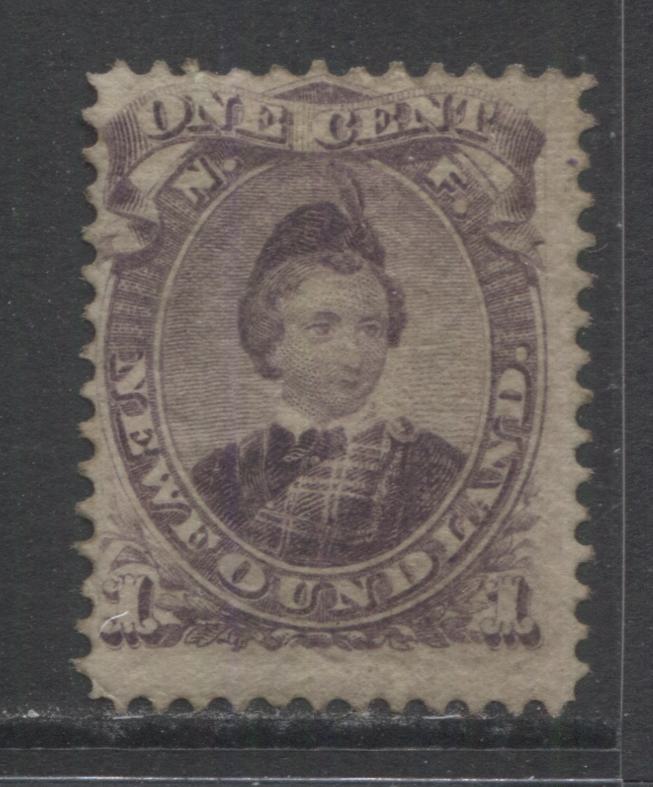 Lot 323 Newfoundland #32 1c Violet Edward, 1868 2nd Cents Issue, A Very Good Regummed Single, Expertly Regummed