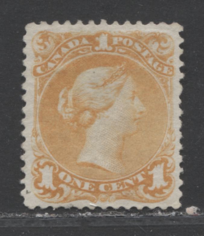 Lot 323 Canada #23 1c Yellow Orange Queen Victoria, 1868-1897 Large Queen Issue, A Fine Unused Example First Ottawa Printing, Perf. 12 , Duckworth Paper 9