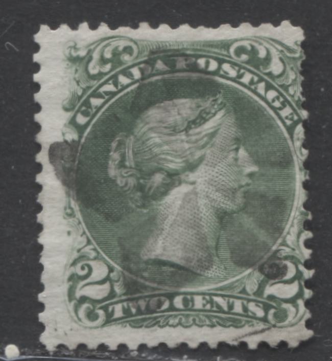 Lot 325 Canada #24 2c Green Queen Victoria, 1868-1897 Large Queen Issue, A VG Used Example First Ottawa Printing, Perf. 12, Duckworth Paper 3, Fancy Star Cork Cancel