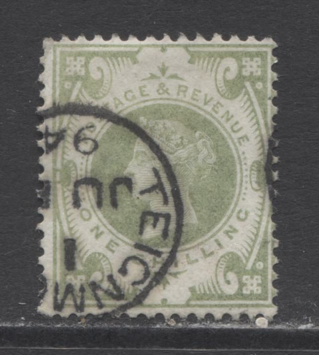 Lot 329 Great Britain SC#122 1sh Green 1887-1892 Jubilee Issue, A Very Good Used Example, Est, $20, Click on Listing to See ALL Pictures