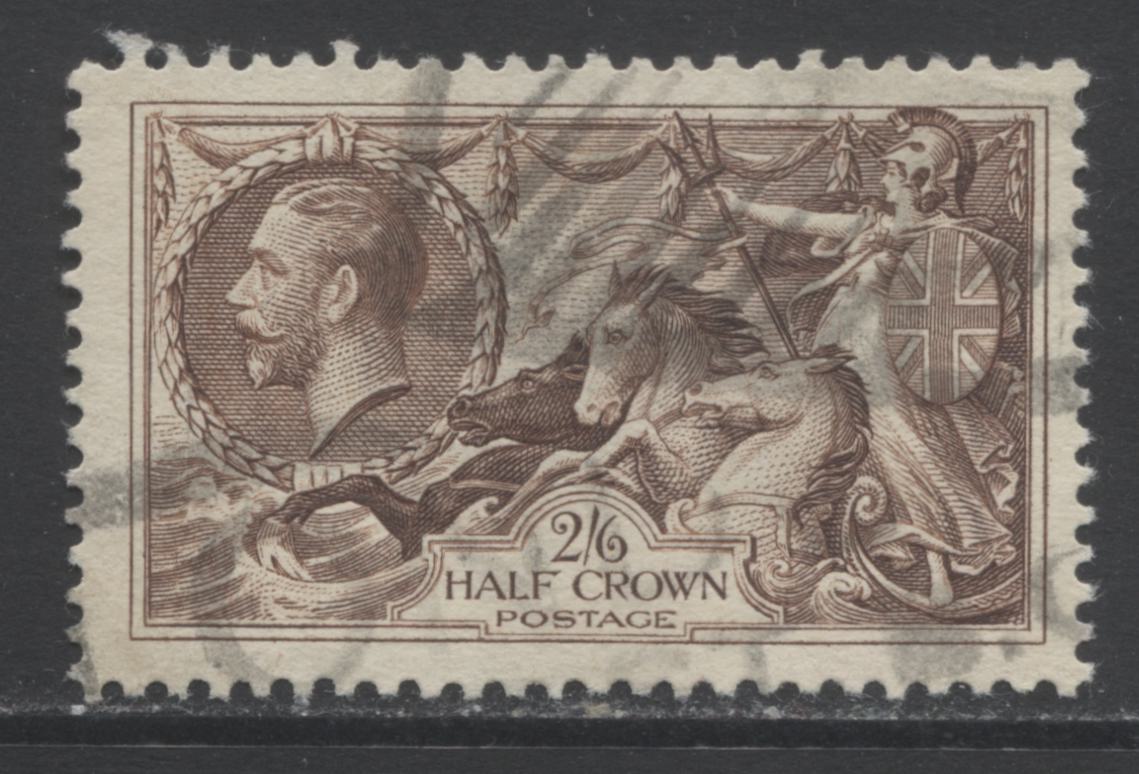 Lot 33 Great Britain SC#222 2/6d Brown 1934-1936 Re- Engraved Seahorse Issue, A Fine Used Example, Click on Listing to See ALL Pictures