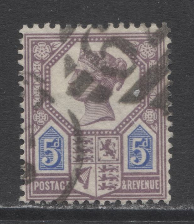 Lot 331 Great Britain SC#118 5p Deep Purple & Deep Ultramarine 1887-1901 Jubilee Issue, A Fine Used Example, Die 2, Click on Listing to See ALL Pictures