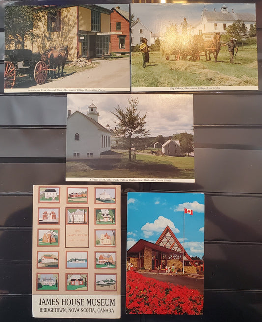 A Group of 5 Postcards From Nova Scotia, Showing Sherbrooke Village & Other Museums, From The 1970's & 1980's, Overall VF, Net Est. $3