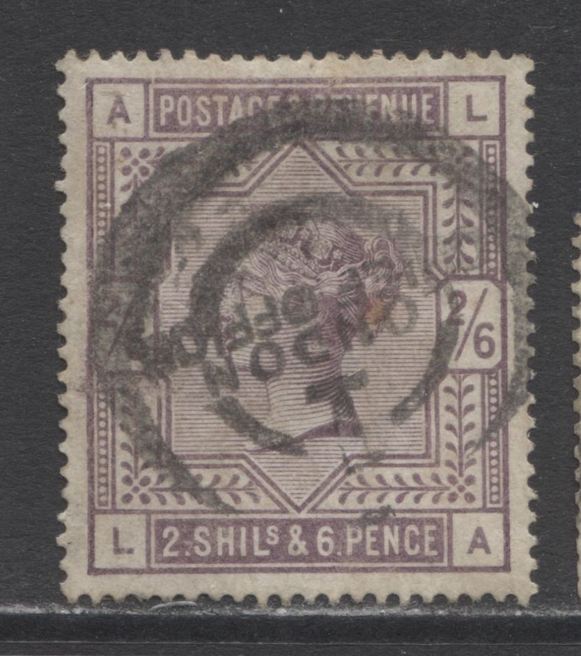 Lot 336 Great Britain SC#96 2/6 Lilac On White Paper 1883 Surface Printed High Values With Anchor Watermark, A Fine Used Example, 2022 Scott Classic Cat. $165, Click on Listing to See ALL Pictures