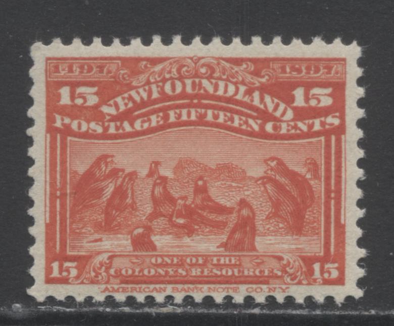 Lot 337 Newfoundland #70 15c Scarlet Seal Colony, 1897 John Cabot Issue, A VFNH Example  On Soft Vertical Wove Paper